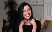 Casting hottie walks off after hardcore sex and anal poundin