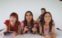 Stepbrother Fucks Gaming Stepsister And Her Tight Friends