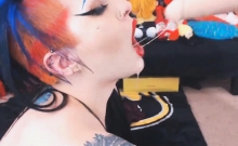 Punk Chick Masturbates Her Pierced Cunt