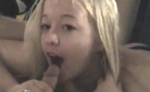 POV Blonde amateur teen girl homemade blowjob