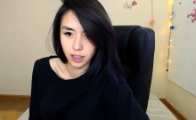 Asian girl striptease on webcam