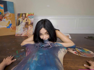 VRBangers Hot Babe Aallyah Hadid Body Paint And Rammed