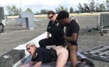 Officer Jane gets drilled by peeping tom up on a rooftop