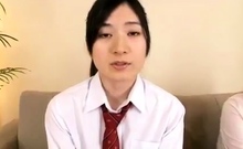 Japanese teen in uniform fucked outdoor