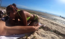 Public beach sex with Asian girlfriend