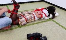 chinese cute girl hogtied