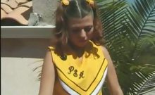 Sexy Cheerleader Spreading her Pussy