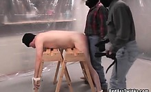 Horny naked guy gets tied with ropes and fucked deep in the
