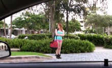 Redhead Rainia Belle Hitch Hikes And Pussy Fucked In Public